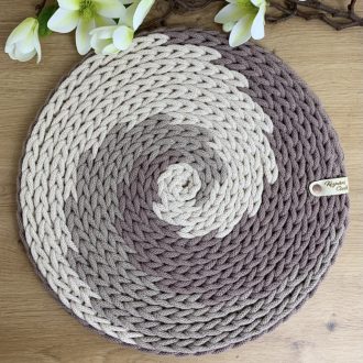   Emma hullám mintájú horgolt tányéralátét vagy asztalközép - natúr