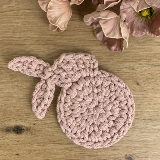 Nyuszi horgolt poháralátét - Pastel Pink