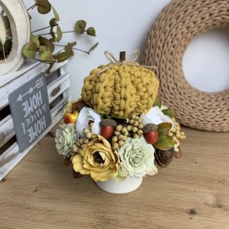   Horgolt tökös OkosDekor középrész - koszorúhoz, kaspóhoz