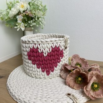 Szív mintás Anna kosár