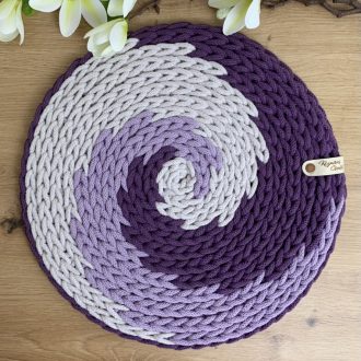   Emma hullám mintájú horgolt tányéralátét vagy asztalközép - lila