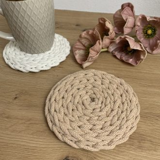 Emma horgolt poháralátét - Biscuit