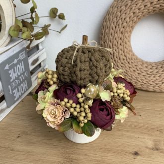   Horgolt tökös OkosDekor középrész - koszorúhoz, kaspóhoz