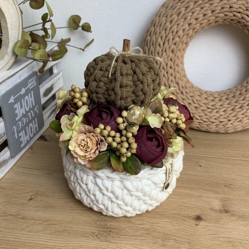 Horgolt tökös OkosDekor középrész - koszorúhoz, kaspóhoz