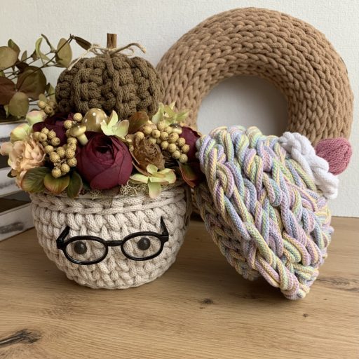 Horgolt tökös OkosDekor középrész - koszorúhoz, kaspóhoz