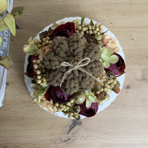 Horgolt tökös OkosDekor középrész - koszorúhoz, kaspóhoz