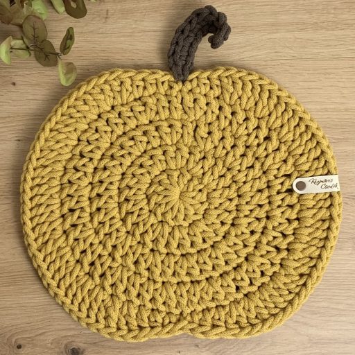 Tök és juharfalevél alátét együtt - letölthető PDF horgolásminta videóval