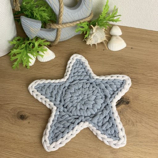 Tengeri csillag horgolt poháralátét
