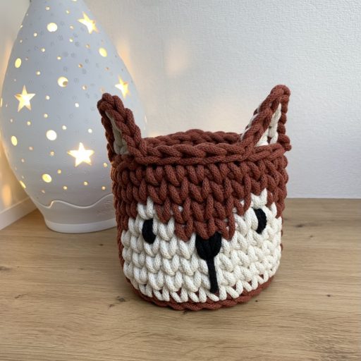 Róka horgolt tároló kosár