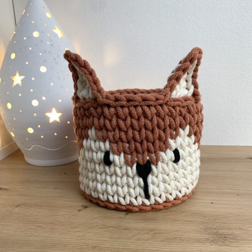 Róka horgolt tároló kosár