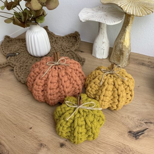 Fahéjas horgolt dísztök - 10 cm, Spicy yellow