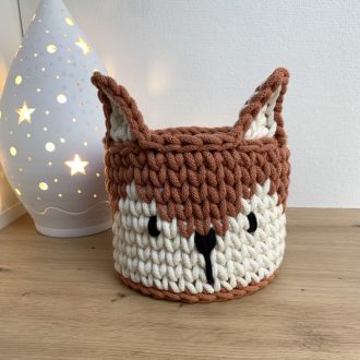 Róka horgolt tároló kosár