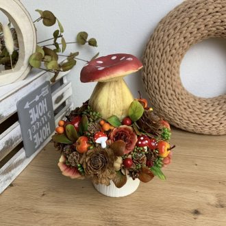   Élethű gombás OkosDekor középrész - koszorúhoz, kaspóhoz