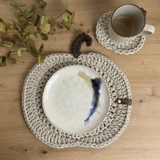 Tök horgolt poháralátét - Zab